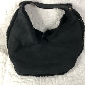 UGG Black Shearling Hobo Bag